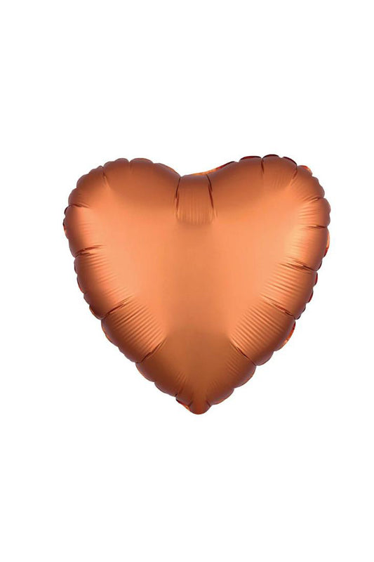 Amber Satin Luxe Heart Foil Balloon 45cm