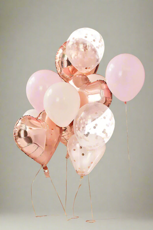 12 of Rose Gold and Blush Balloons