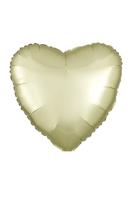 Pastel Yellow Heart Satin Luxe Foil Balloon 45cm