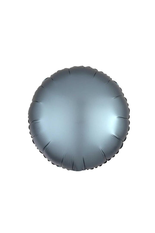 Satin Luxe Steel Black Round Foil Balloon 45cm