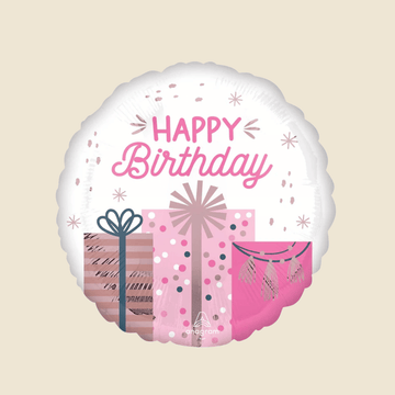 Pink Happy Birthday Balloon – 24 Inch Foil Balloon