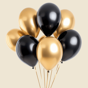 Black & Gold Balloon Set – 16 Inch Premium Latex Balloons