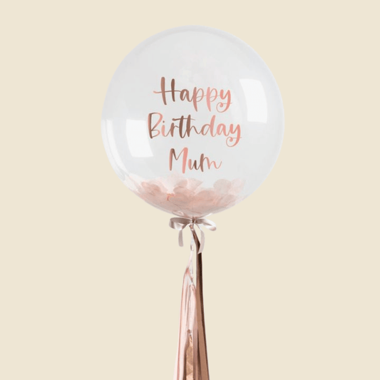 Happy Birthday Mum Boba Balloon – Transparent Balloon
