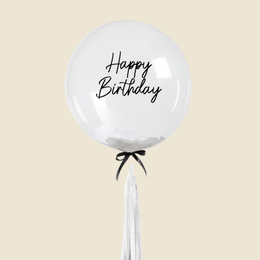 Happy Birthday Boba Balloon – Transparent Balloon