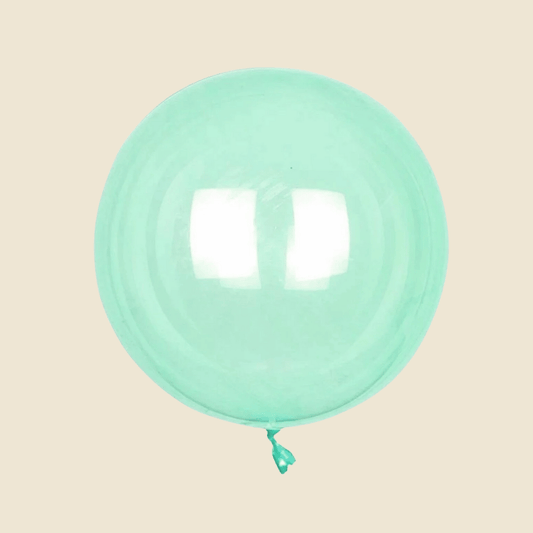 Green Boba Balloon – Glossy Transparent Bubble Style (20 Inch)