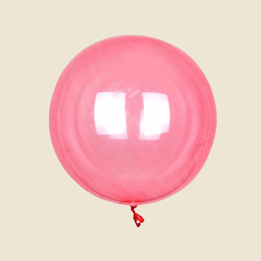 Red Boba Balloon – Glossy Transparent Bubble Style (20 Inch)