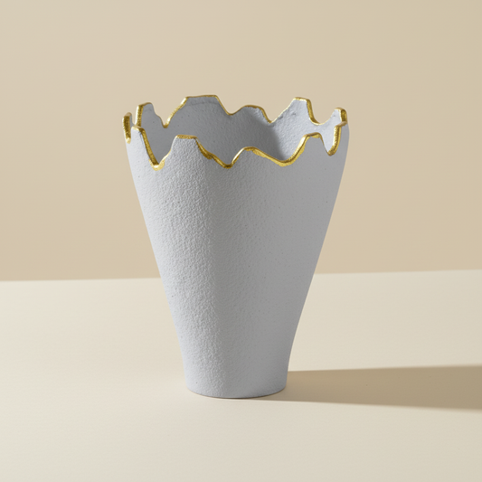 Elba Ceramic White Vase