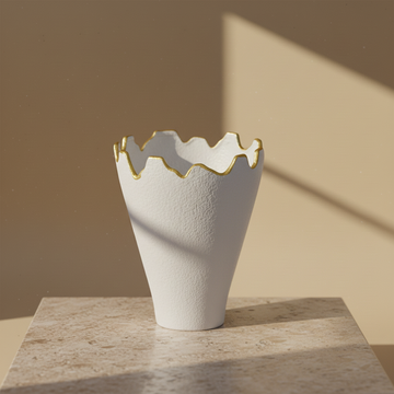 Elba Ceramic White Vase