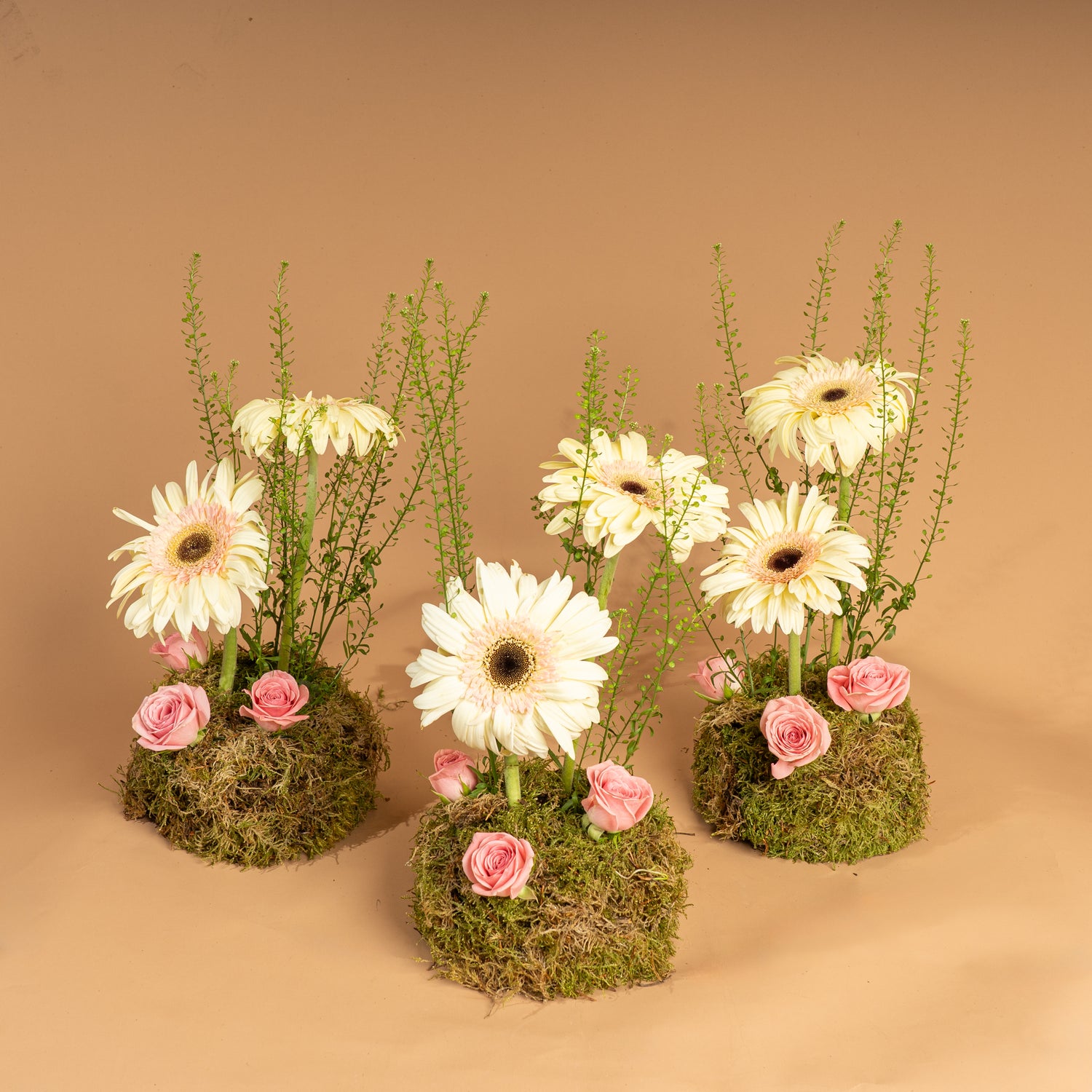 Flowers with Trays & Vases