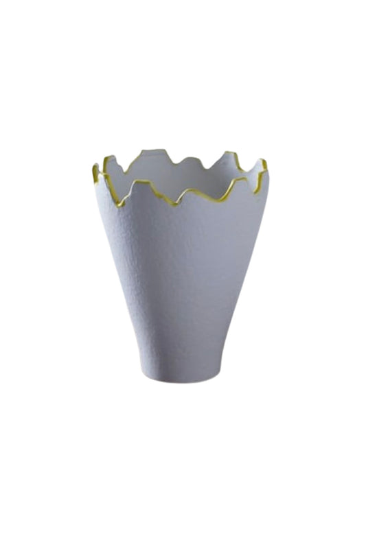 Elba Ceramic White Vase